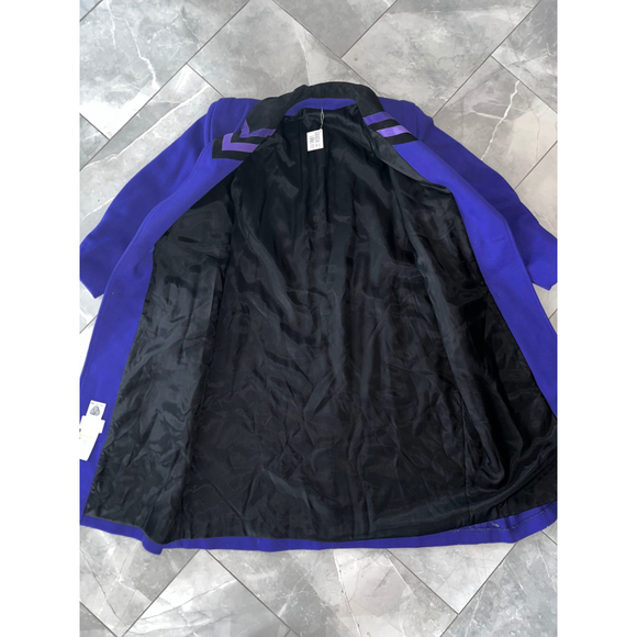 Vintage Yves Venet Purple Chevron Coat 24 1/2 - Picture 9 of 10